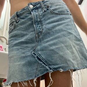 Distressed American eagle jean skirt